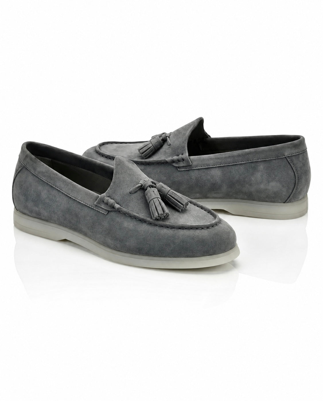 The Milano Tassel Loafer | Slate Grey Suede Leather