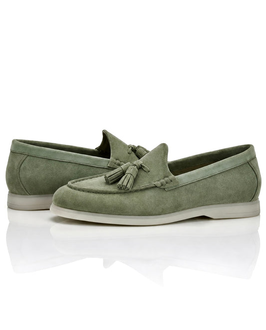 The Milano Tassel Loafer | Tuscan Olive Suede Leather