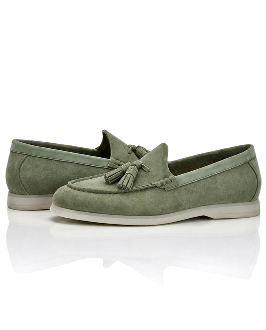 The Milano Tassel Loafer | Tuscan Olive Suede Leather