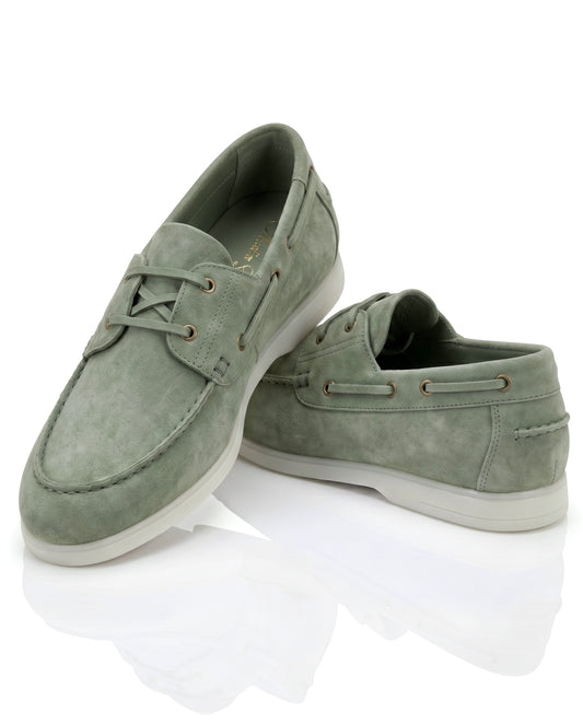 The Roma Boat Shoes | Tuscan Olive Suede Leather