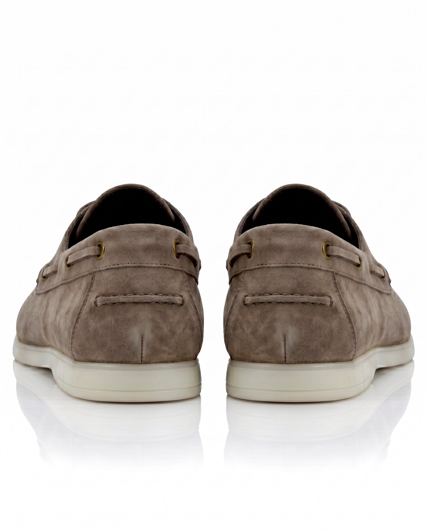 The Roma Boat Shoes | Taupe Suede Leather