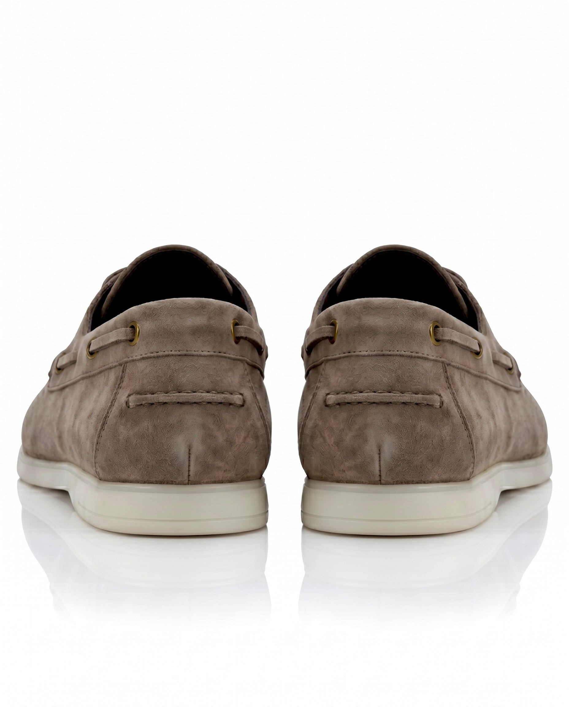 The Roma Boat Shoes | Taupe Suede Leather