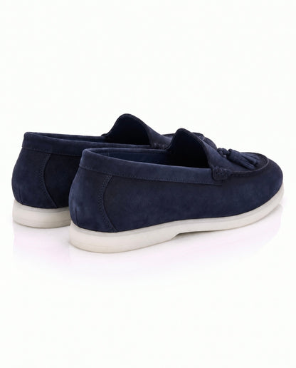 The Milano Tassel Loafer | Marine Blue Suede Leather