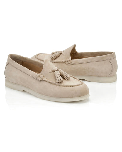 The Milano Tassel Loafer | Sand Suede Leather