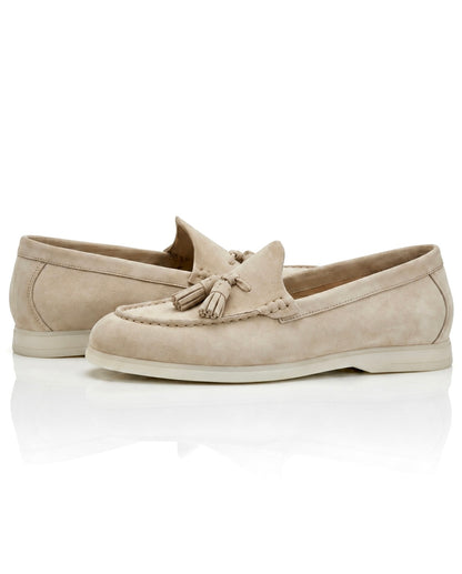 The Milano Tassel Loafer | Sand Suede Leather
