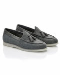 The Milano Tassel Loafer | Slate Grey Suede Leather