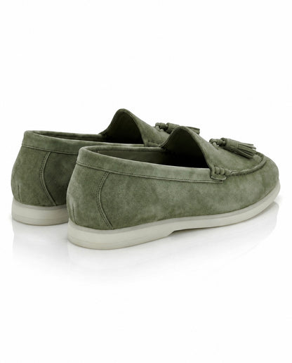 The Milano Tassel Loafer | Tuscan Olive Suede Leather