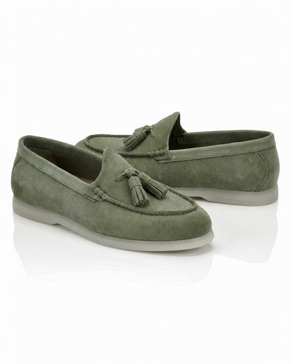 The Milano Tassel Loafer | Tuscan Olive Suede Leather