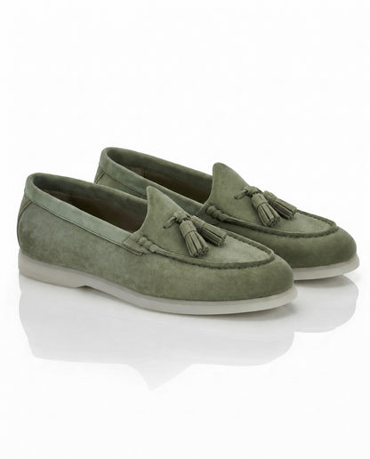 The Milano Tassel Loafer | Tuscan Olive Suede Leather