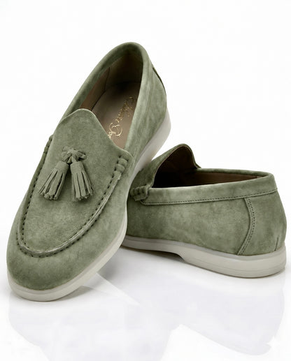 The Milano Tassel Loafer | Tuscan Olive Suede Leather