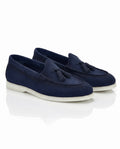 The Milano Tassel Loafer | Marine Blue Suede Leather