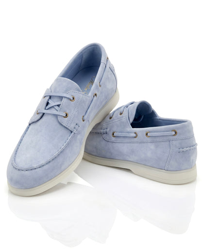The Roma Boat Shoes | Riviera Blue Suede Leather