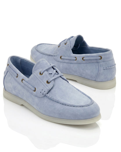 The Roma Boat Shoes | Riviera Blue Suede Leather