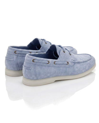 The Roma Boat Shoes | Riviera Blue Suede Leather