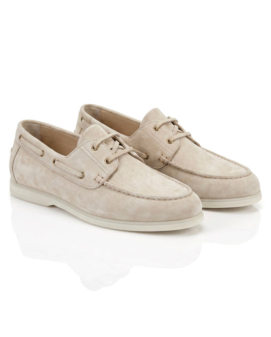 The Roma Boat Shoes | Sand Suede Leather