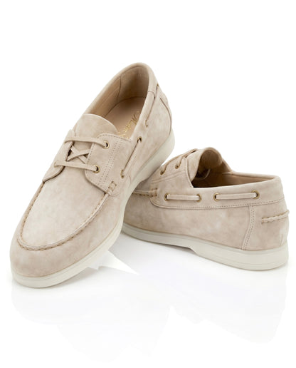 The Roma Boat Shoes | Sand Suede Leather