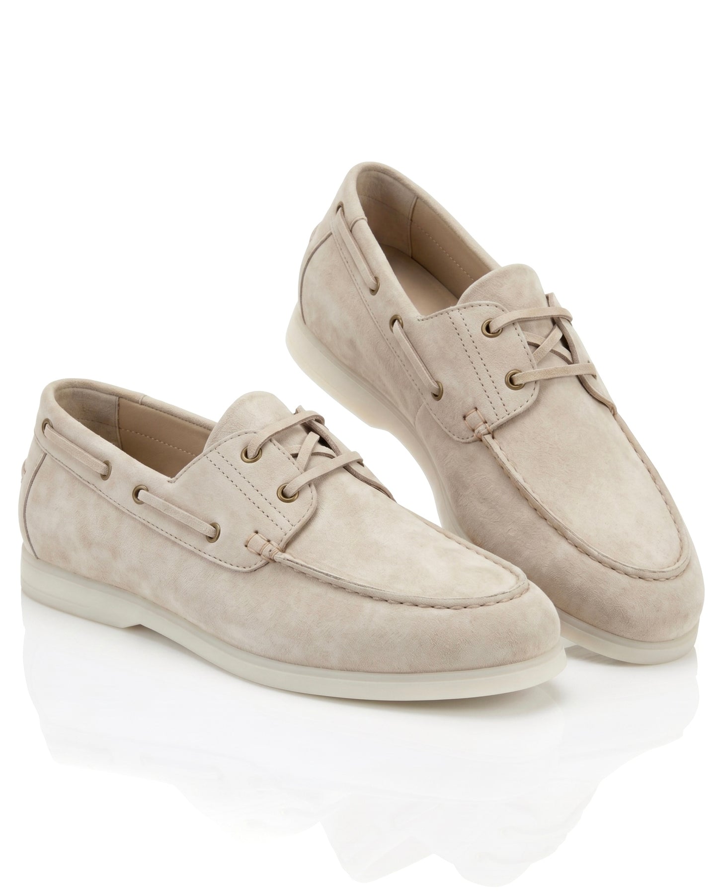 The Roma Boat Shoes | Sand Suede Leather
