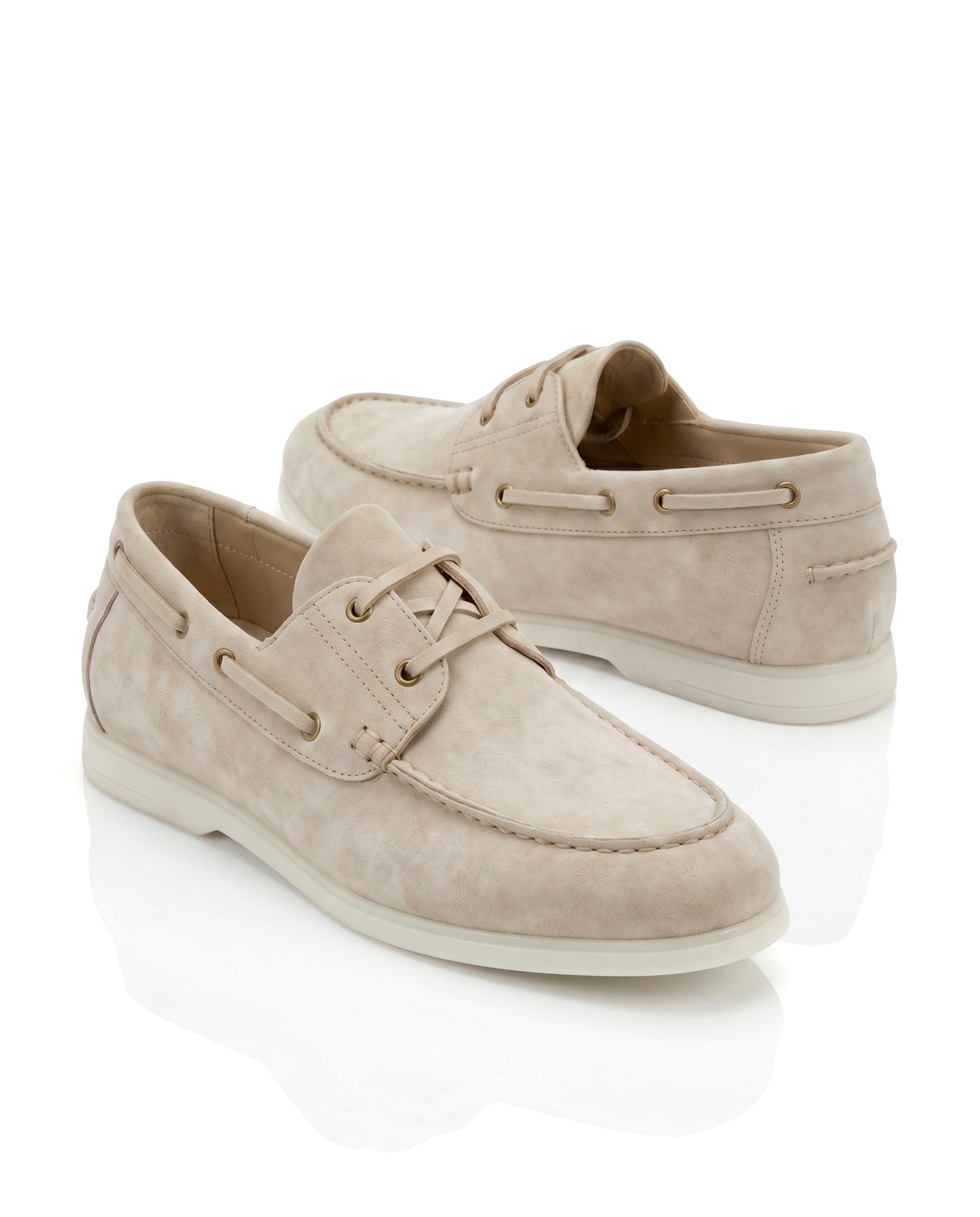 The Roma Boat Shoes | Sand Suede Leather