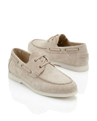 The Roma Boat Shoes | Sand Suede Leather