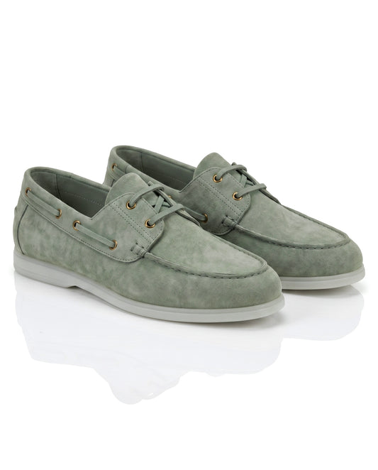 The Roma Boat Shoes | Tuscan Olive Suede Leather