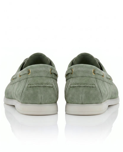 The Roma Boat Shoes | Tuscan Olive Suede Leather