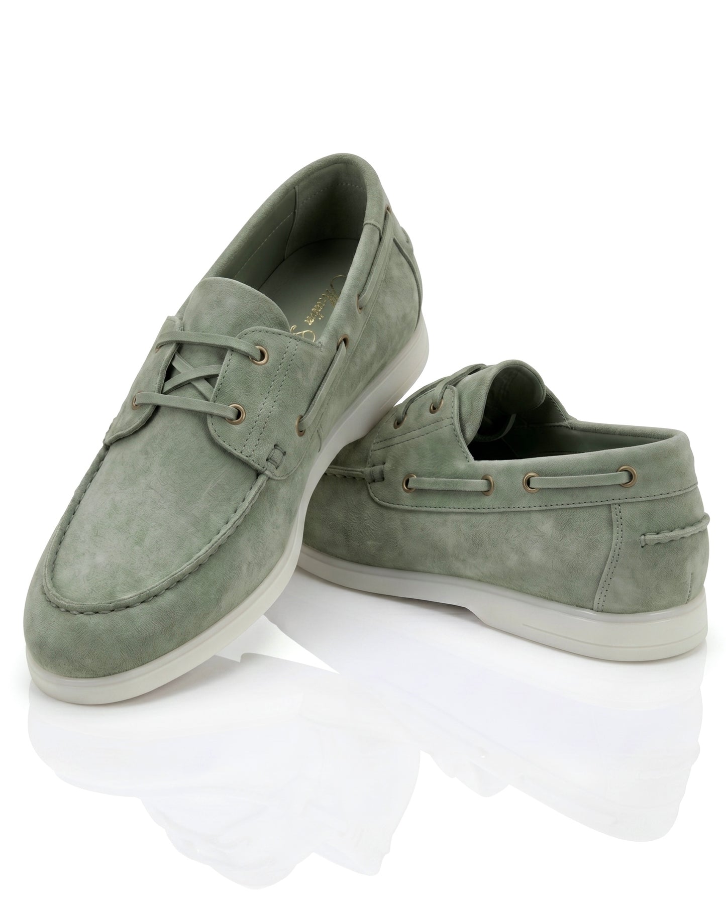 The Roma Boat Shoes | Tuscan Olive Suede Leather