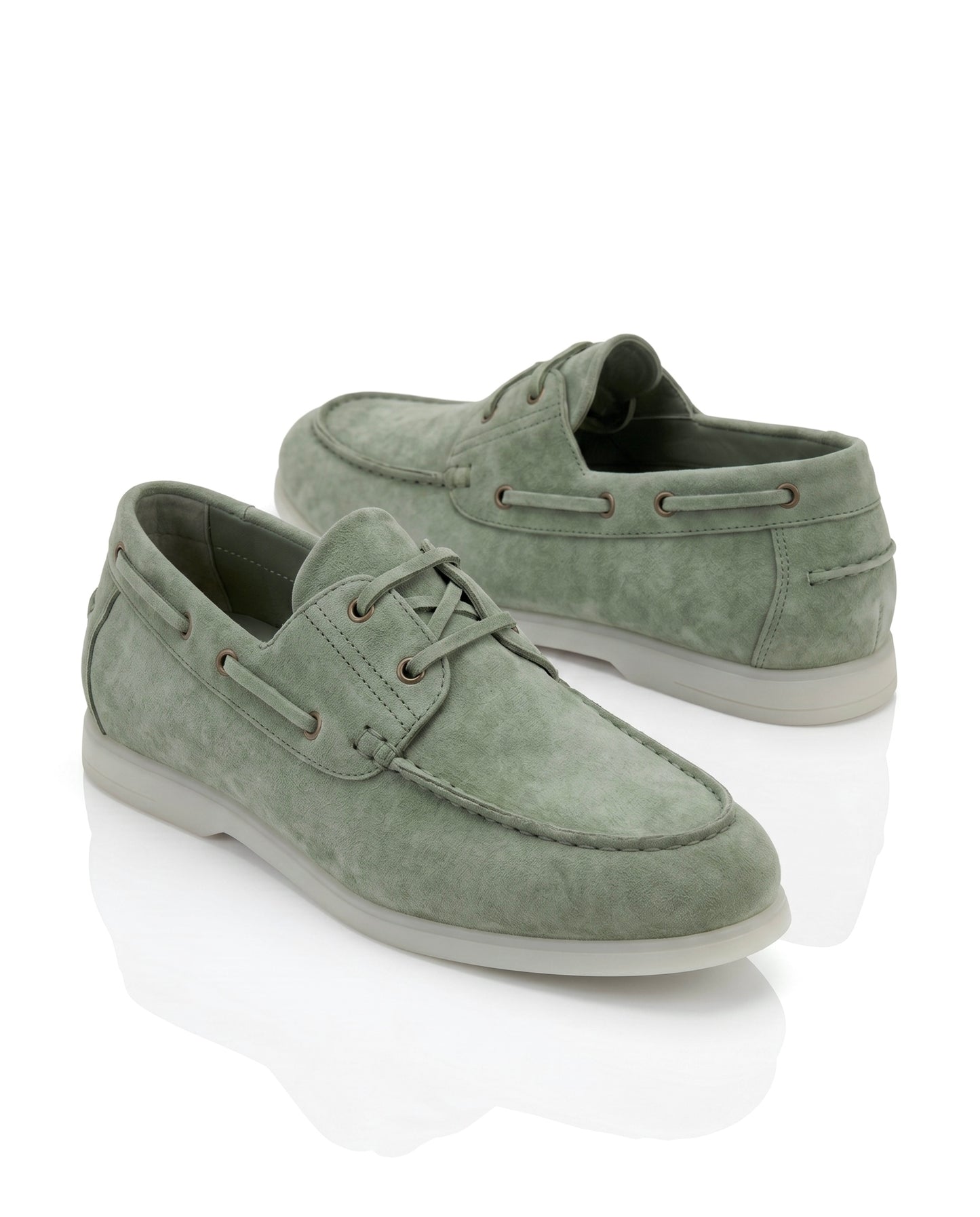 The Roma Boat Shoes | Tuscan Olive Suede Leather